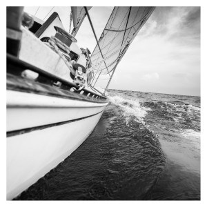 Постер "Парусник-4" 40х40см,паспарту,багет алюм.черн. 54STR-SEA4