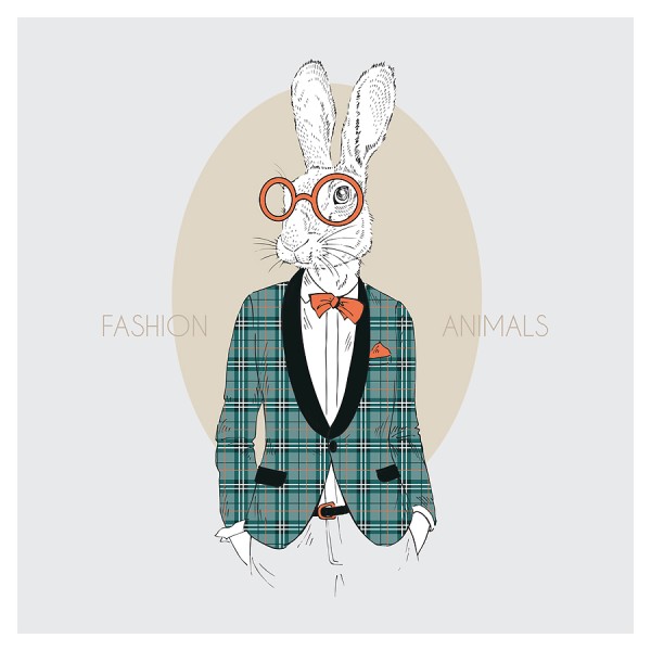 Картина Кролик в пиджаке 650*650