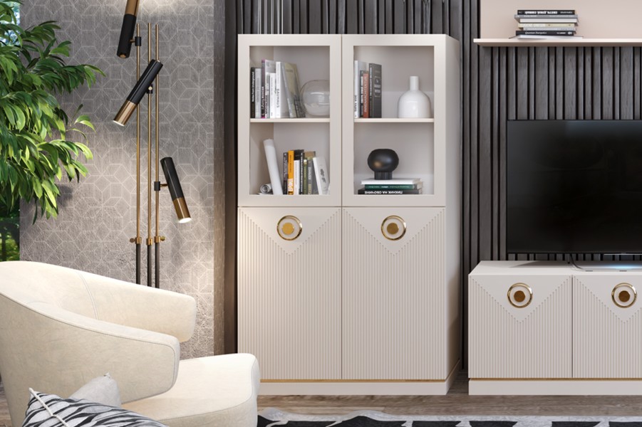 Шкаф-витрина двухдверный низкий КАПРИ Распродажа