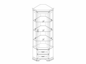 Шкаф-витрина угловой Сиена