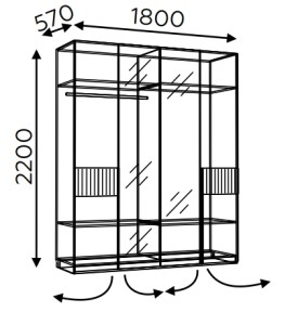 Шкаф четырёхдверный Моника